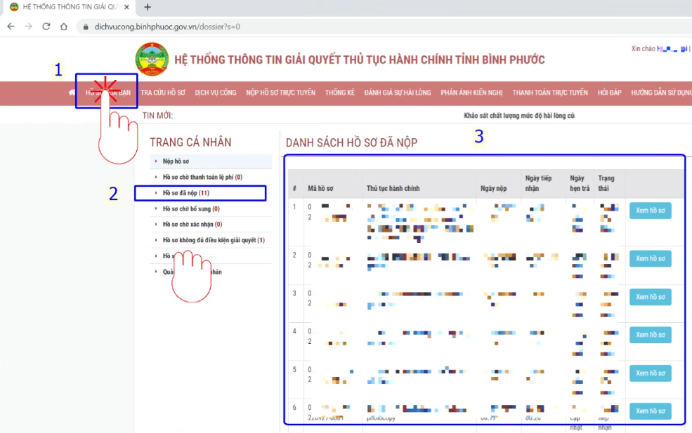 tra cứu hồ sơ dịch vụ công tỉnh
