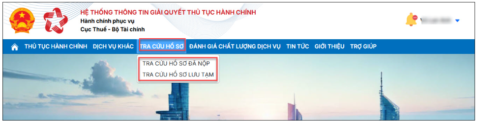 tra cứu hồ sơ đã nộp