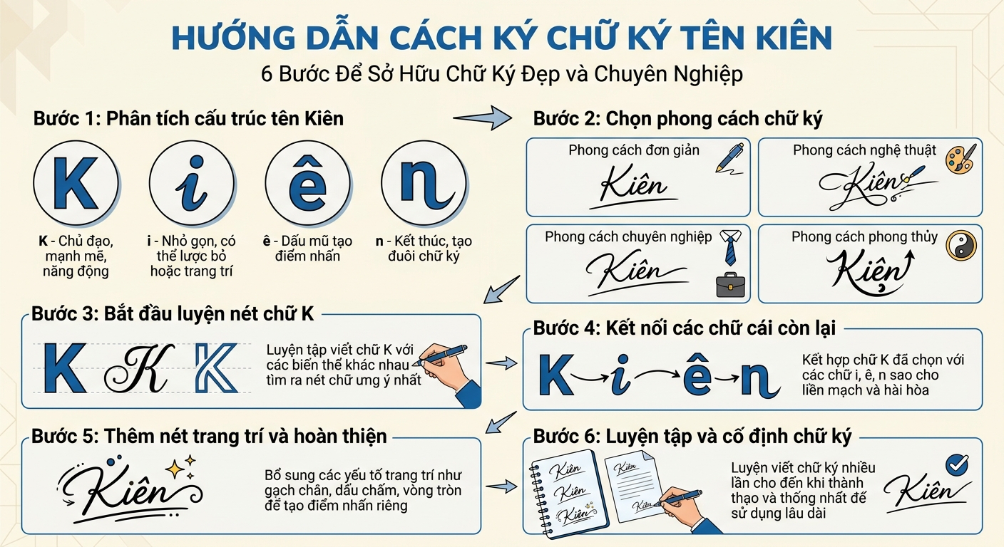 cách ký chữ ký tên Kiên