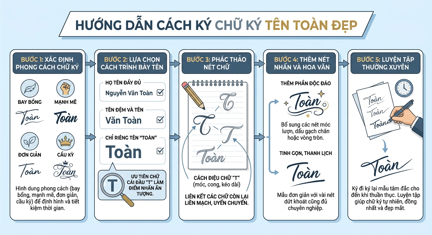 cách ký chữ ký tên Toàn