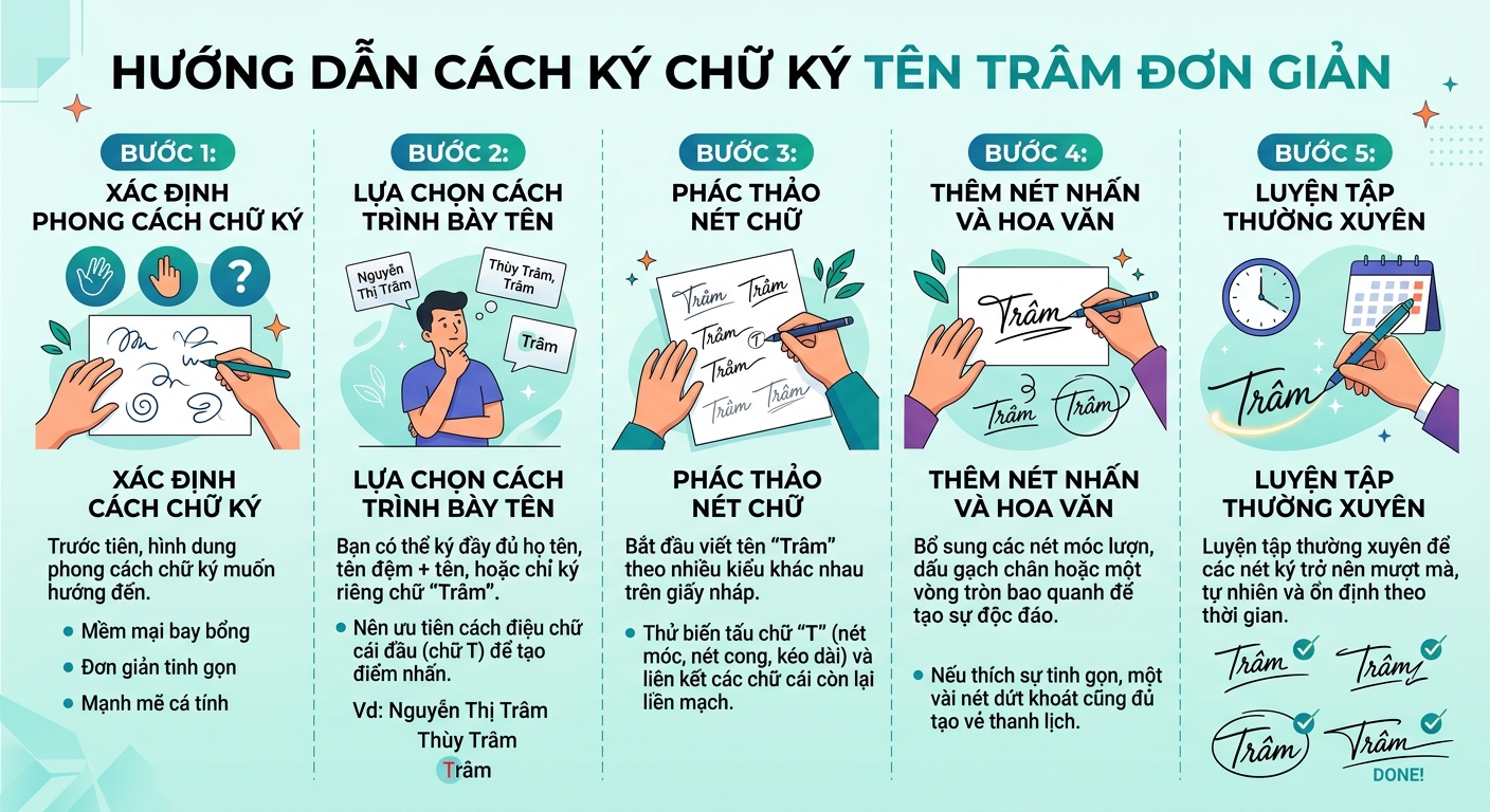 cách ký chữ ký tên Trâm