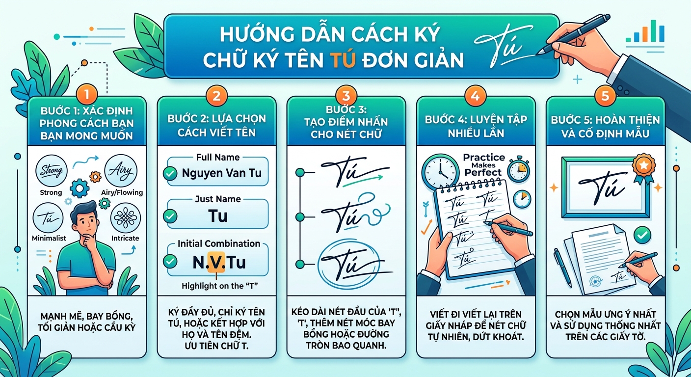 cách ký chữ ký tên Tú