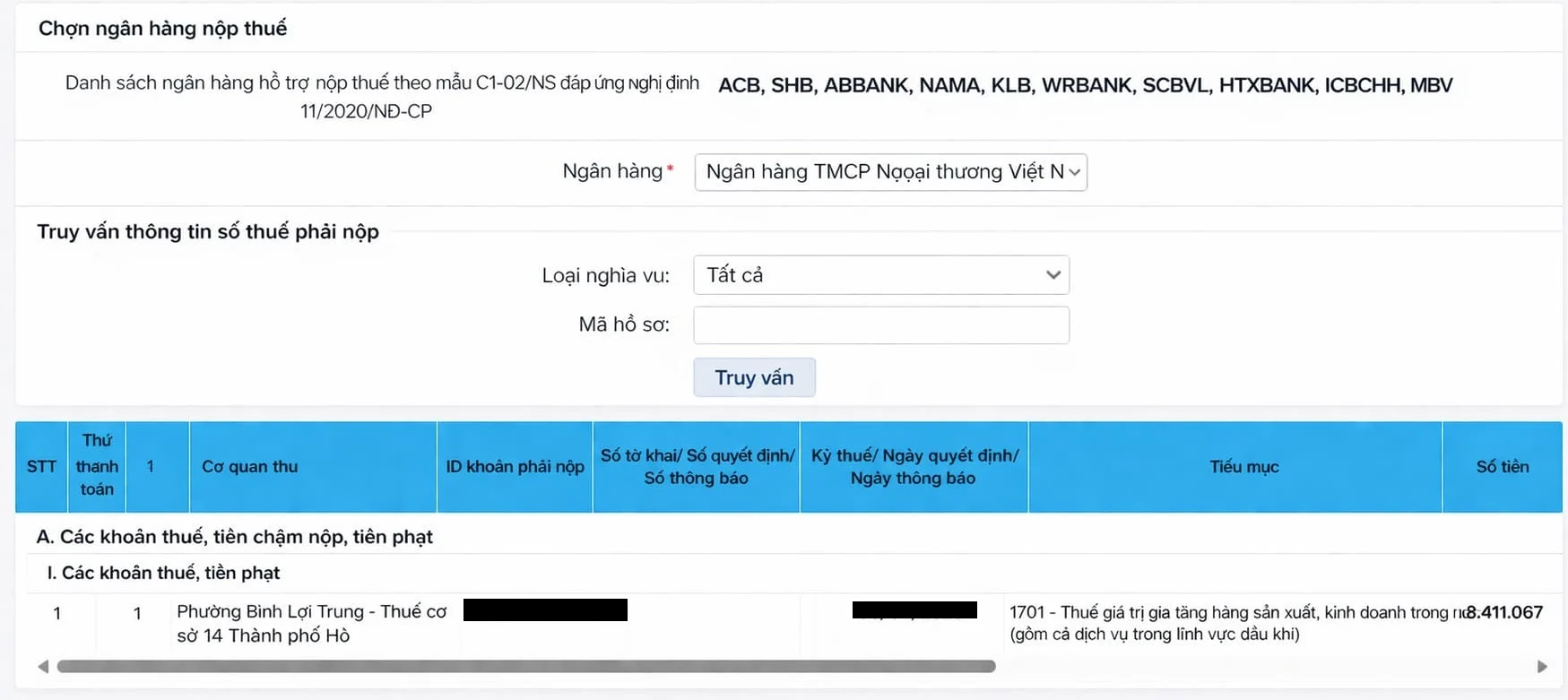 chọn ngân hàng