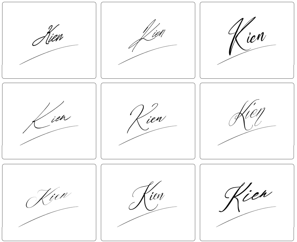 mẫu chữ ký người tên kiên