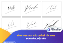 Tổng hợp 100+ mẫu chữ ký tên Vinh đơn giản, độc đáo chữ ký tên vinh
