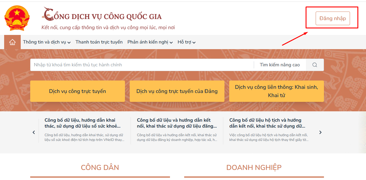cổng dịch vụ công
