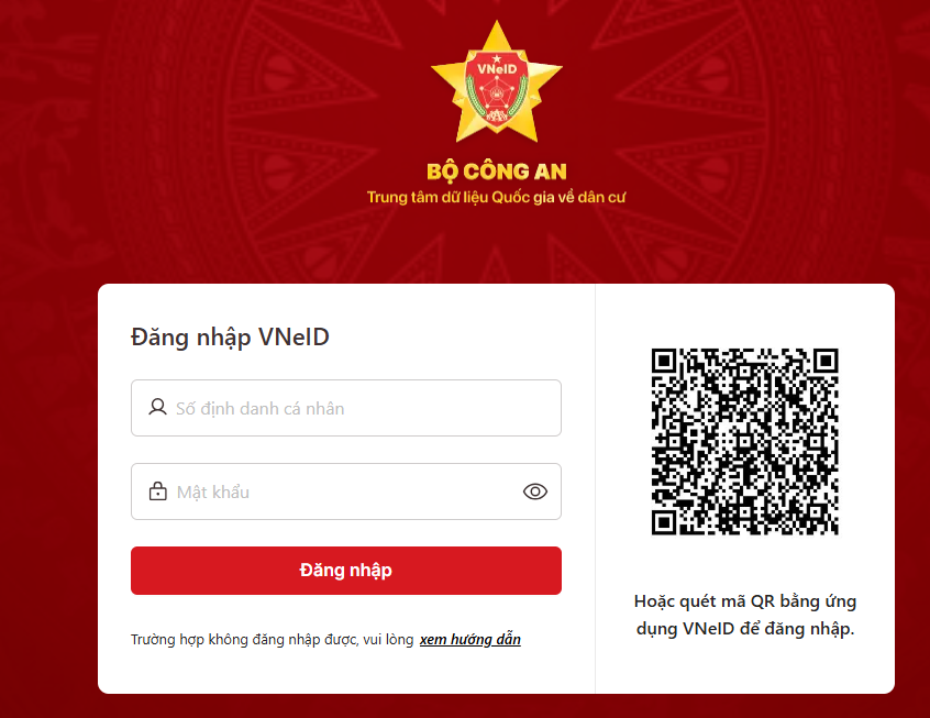 đăng nhập vneid