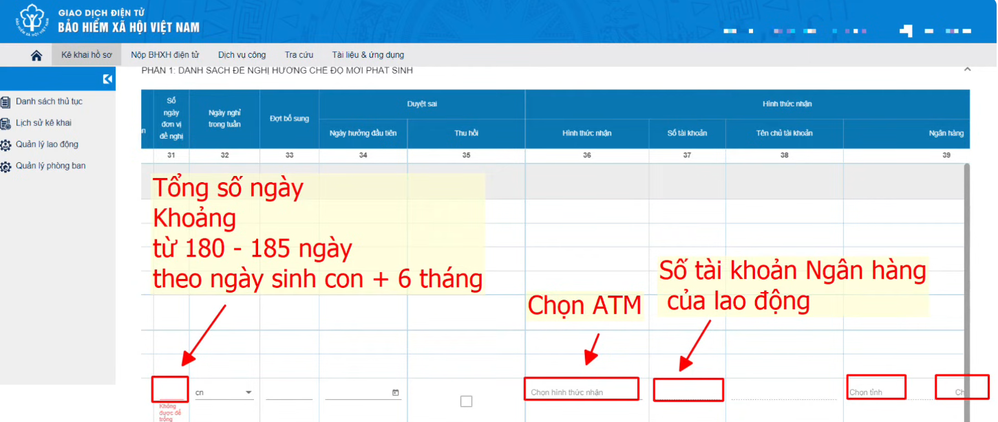 điền thời gian