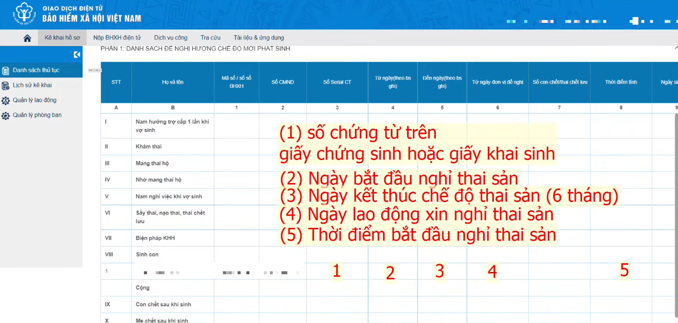 điền thông tin