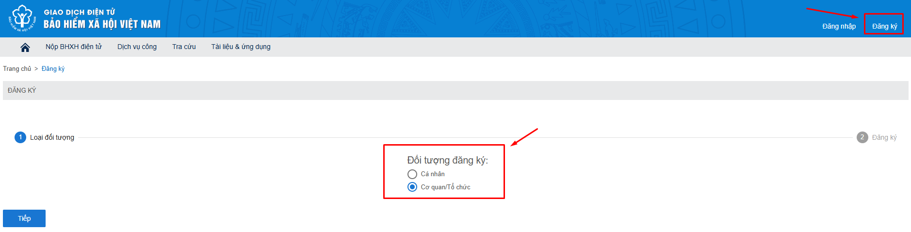 đối tượng đăng ký