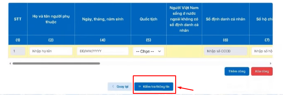 kiểm tra thông tin