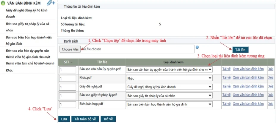 nộp hồ sơ