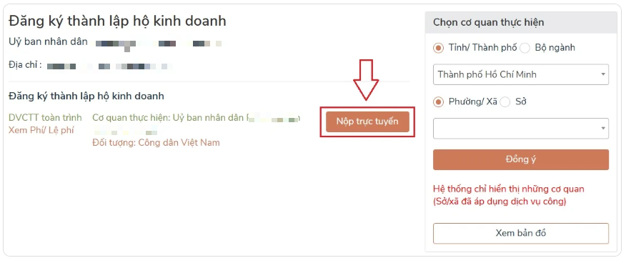nộp trực tuyến