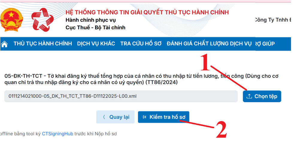 tải hồ sơ