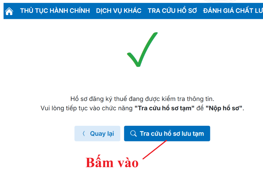 tra cứu hồ sơ lưu tạm