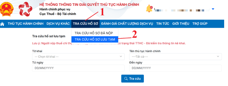 tra cứu hồ sơ