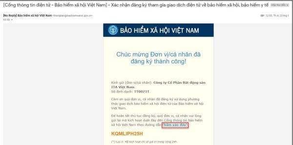 xác nhận đăng ký