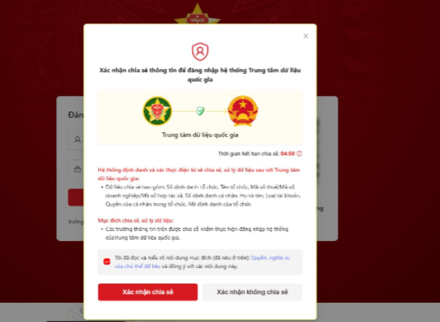 xác nhận và chia sẻ
