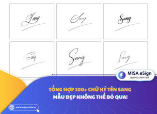 chữ ký tên sang