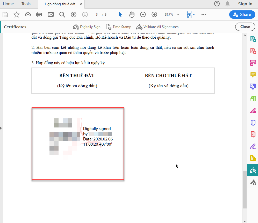 nhập mã pin ký PDF